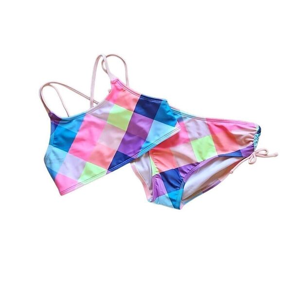 Cat & Jack Two Piece Bikini Swimsuit Multicolored Large (10/12) - Picture 1 of 7